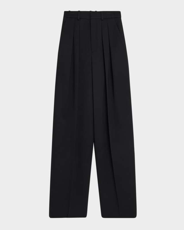 Pleated Wide-Leg Trousers